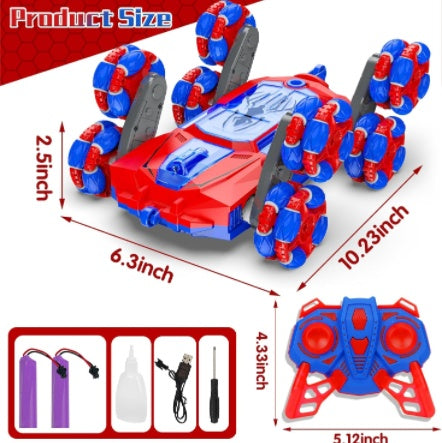 Boy Remote Control Car Gift, Spider Remote Control Car Toy, 2.4GHz 8WD Wall Mounted Remote Control Car, Suitable For Children's Gesture Sensing Remote Control Stunt Car, With Lighting And Music